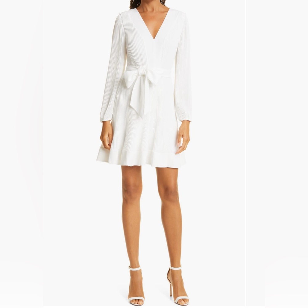 Milly Liv Pleated Long Sleeve Dress